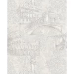 Italian Wallpaper Light Gray Color Modern Design, Size 10mx1.06m, Model 81709