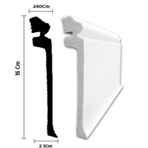 Fiber Classic Skirting Length 240 cm × Height 16 cm White Color | 4764