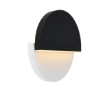 Round Ceiling Light, Black and White Color, 6.5 cm Depth, 22 cm Diameter