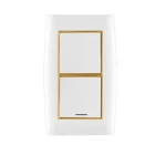 مفتاح كهرباء مفرد ثنائي القطب مع مؤشر ليد 45 امبير أمنية الفنار مقاس 14×7 سم اللون ابيض بحلقة ذهبى