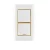 Electrical light switch 1 gang double pole with led 45 Amp Omnia Alfanar Size 14 × 7 cm Color White with Gold Ring