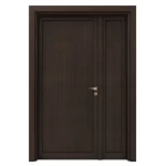 باب ثنائي خشبي، تصميم كلاسيكي، بني غامق، مقاس 160 × 235 سم، موديل TR17