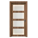 أبواب بريميوم خشبية، لون بني فاتح، مقاس 235 × 115 سم، سماكة 6 سم، موديل GPR01