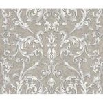  Italian Wall Covering Beige with Gray Color, Length 10m, Width 1.06m, Model 82090
