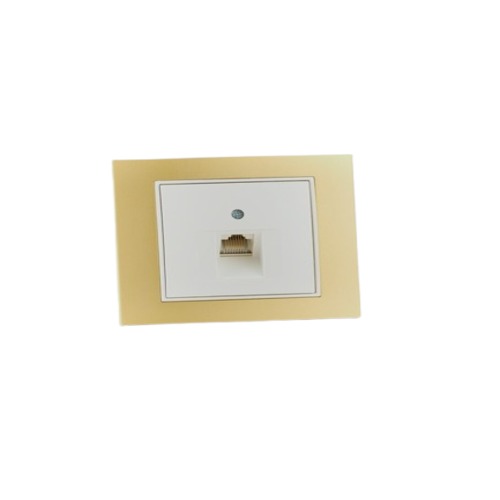Single Telephone Socket B3 7 × 7 cm Gold Color | N2431W
