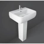 مغسلة حمام افرنجي بقاعدة ارتكازية، مقاس 52.5×41.5 سم، لون أبيض جبال الألب | راك للخزف