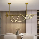 نجفة أشرطة ليد لون ذهبي ، مقاس 120×120 سم، رمز المنتج 910105