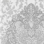 Leaf Patterned Wallpaper, Length 15.6 meters, Width 106 cm, Dark brown and light with light grey Color