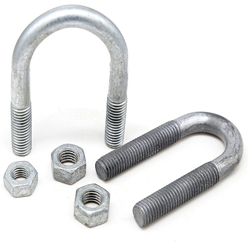 برغي تثبيت حرف U مجلفن على الساخن مقاس 5/8 × 8 بوصة، ستيل مطلي بالزنك | برج الحضارة للتجارة