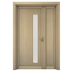 باب خشبى ونصف بريميوم، ابعاد 160×235 سم، لون بيج موديل GDO5