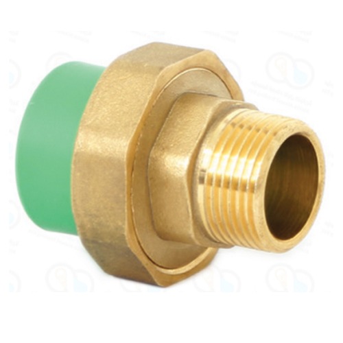 PPR Male Union Size 25 mm x 3/4 inch, Weight 166 g, Green | Al mona for innovative pipe solutions
