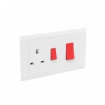 فيش 13 امبير مفتاح 45 أمبير مع مفتاح للفرن، مقاس 14×7 سم، ابيض، براند أي بي بي