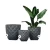 Fiberglass Plant Pot, Round Shape, Gray, Dimensions 37×37×37 cm