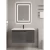 Aluminum Decorative Sink Wall Hung 80 cm Vanity Unit with Mirrored Medicine Cabinet, Grey Color