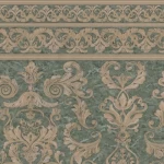 Italian Wall Decoration Size 10m×1.06m, Green with Beige Color, Model 85072