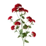 Artificial Pelargonium Flowers, Red color, height 121 cm