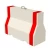 Red and White Unreinforced  Concrete Barriers Size 120*100*55 cm With Single Hook, Two Forklift Opening for Lifting and Slotted Drain Holes