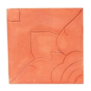 Concrete Tile Decorative Rose Design 40×40×5 cm Light Red | Al Sarif Building Materials