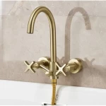 Bathtub Mixer Brass 39×33×12 cm, Gold