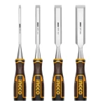 Wood chisel set, 4 Pcs, 6, 12, 19, 25 mm, Ingco brand