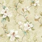 American Wallpaper Beige Color Floral Design, Size 10mx0.53m, Model TB4203