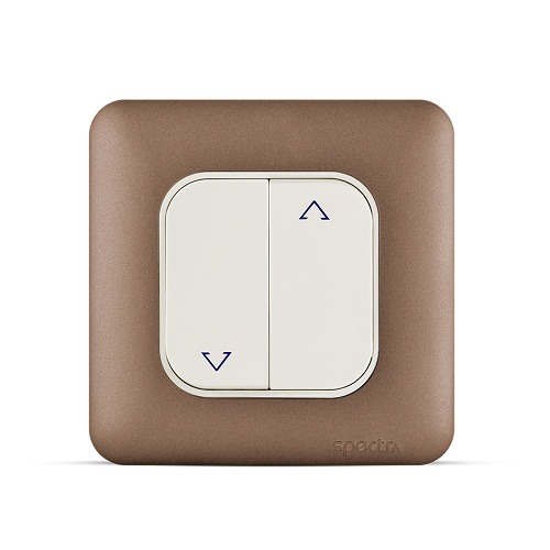 Curtain Switch 2 Gang 10 Amp 7x7 cm Copper Color 250V | Spectra