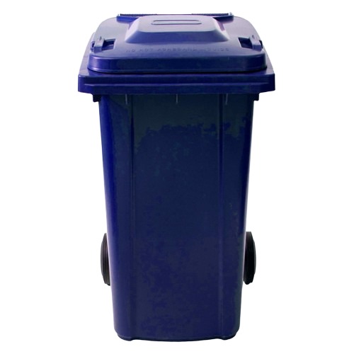 حاوية نفايات بلاستيكية HDPE سعة 240 لتر، 100×55.5×70 سم، أزرق غامق | مصنع الفريدي للصناعات البلاستيكية