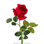 ورد صناعى روز للديكور، لون احمر، طول 64 سم