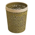 Polyethylene Decorative Plastic Waste Bin, Golden Color, Model ZFVRI