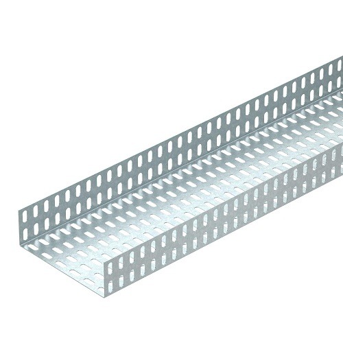 Straight Perforated Electric Cable Tray 75mm Side, 450mm Width, 2.0mm Thick, Hot Dip Galvanized Steel | Bahra Cables