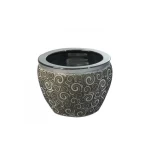 Ceramic Plant Pots , Dimensions 40×40 cm, Black Color, Round Shape
