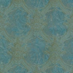 Classic Wallpaper Length 10m, Width 1.06m, Turquoise Color, Model 82742