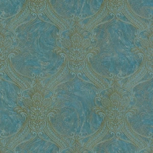 Classic Wallpaper Length 10m, Width 1.06m, Turquoise Color, Model 82742 | Balbaid Decor Company