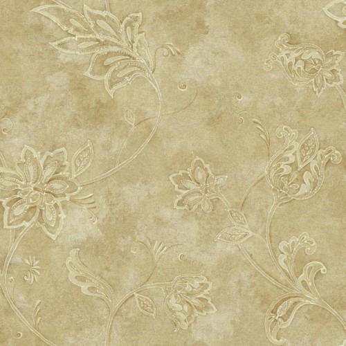 American Wallpaper Dark Beige Floral Design, Size 10mx0.53m, Model TB4252 | Balbaid Decor Company