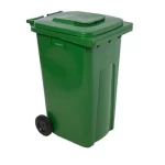 سلة نفايات بلاستيك، سعة 120 لتر، لون اخضر 