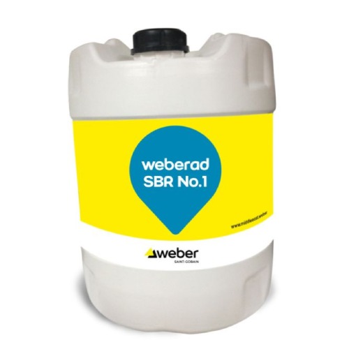 Bonding Agent for Concrete Weberad SBR No.1 Can 20 Kg White Liquid | Sodamco-Weber