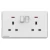 فيش مزدوج 13 امبير مع مفتاح تشغيل ومؤشر ضوئي نيون، ابيض، 86×146مم، 250 فولت، ماركة سيمنز (دلتا أرينا)