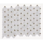 Gloss Mosaic Tiles Size 22.9×29.4 cm, White Color, Fluro Design | Abyat Company