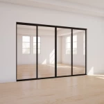 Aluminum Pocket door, length 3 meters, width 2.5 meters, thickness 2 cm, black color