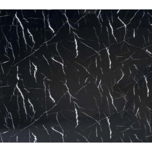 بديل رخام للديكور مقاس 290 × 122 سم مستطيل لون اسود بعروق ابيض | خط  الفخامة
