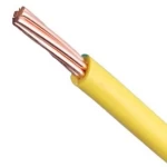 Stranded Copper Single Core Wire, 6 sq mm, 450/750V Rated Voltage, PVC 85°C Insulated, Yellow Color, Length 50 meter | Saudi Cable Company (SCC)  