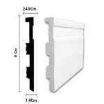 نعلات فايبر مودرن بيضاء، مقاس 240 × 9 سم، رقم الصنف 4742