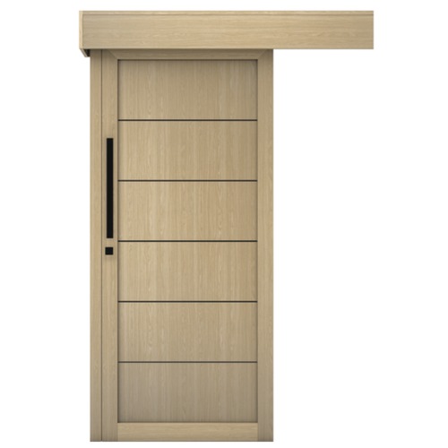 باب سحاب بريميوم خشب طبيعي 110×265 سم، سمك 6 سم، لون بيج | Bm01