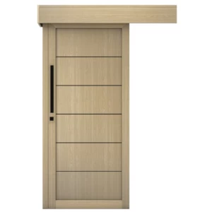 Natural Premium Wood Sliding Door 110×265 cm, 6 cm Thickness, Beige | Bm01