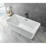 Golden Acrylic Rectangular Shape Bathroom Bathtub White, Size 75x130 cm