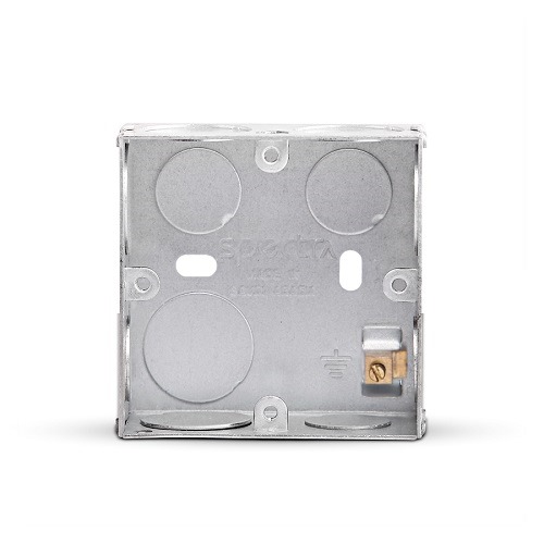 Galvanized Steel Switch Box Adjustable Lug 7x7 cm, Depth 3.5 cm, Thickness 0.9 mm | Acfa Industries company