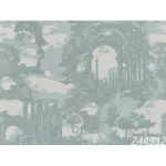 Italian Wall Decoration Grayish-green Color, Length 10m, Width 1.06m, Model Z44932