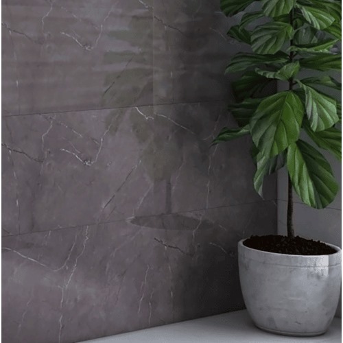 Dark Grey Marble Ceramic Wall Tiles 30x60 cm, 9 mm Thickness, Glossy | Saudi Ceramics