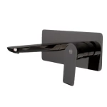 خلاط مغسلة جداري مع إطار، لون تينانيوم لامع، ضغط 15 بار، مقاس 25×1×17.8 سم