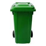 High-Density Polyethylene Plastic Waste Box, Capacity 120 Liters, Size 54x44.5x90 cm, Green Color, Model GPVIP